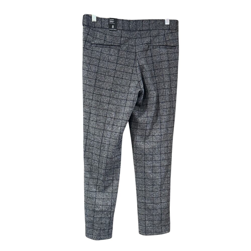NWT Amanda + Chelsea Alex Pant Size 8 Gray Plaid Stretch Ankle Pants